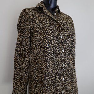 Cheetah print button down shirt